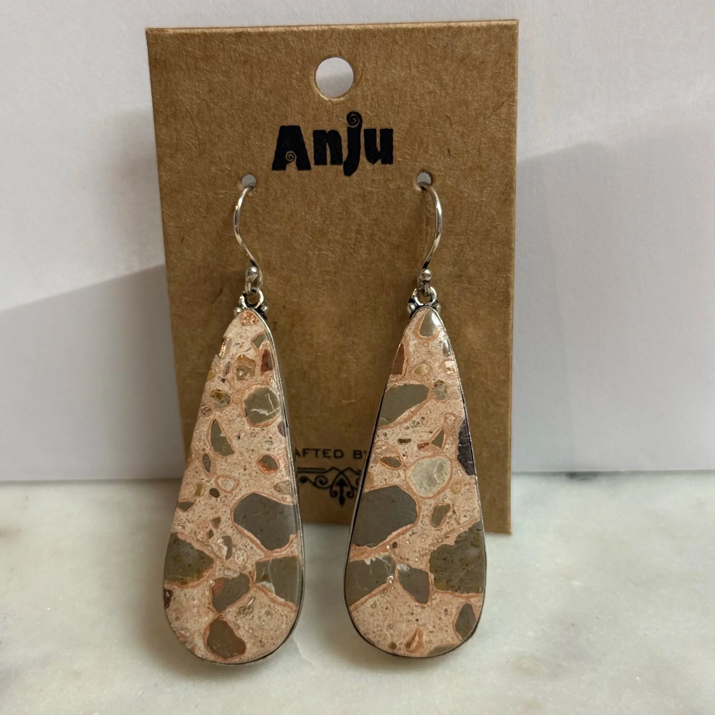 Anju Kashi Earrings - Leopard Skin Jasper
