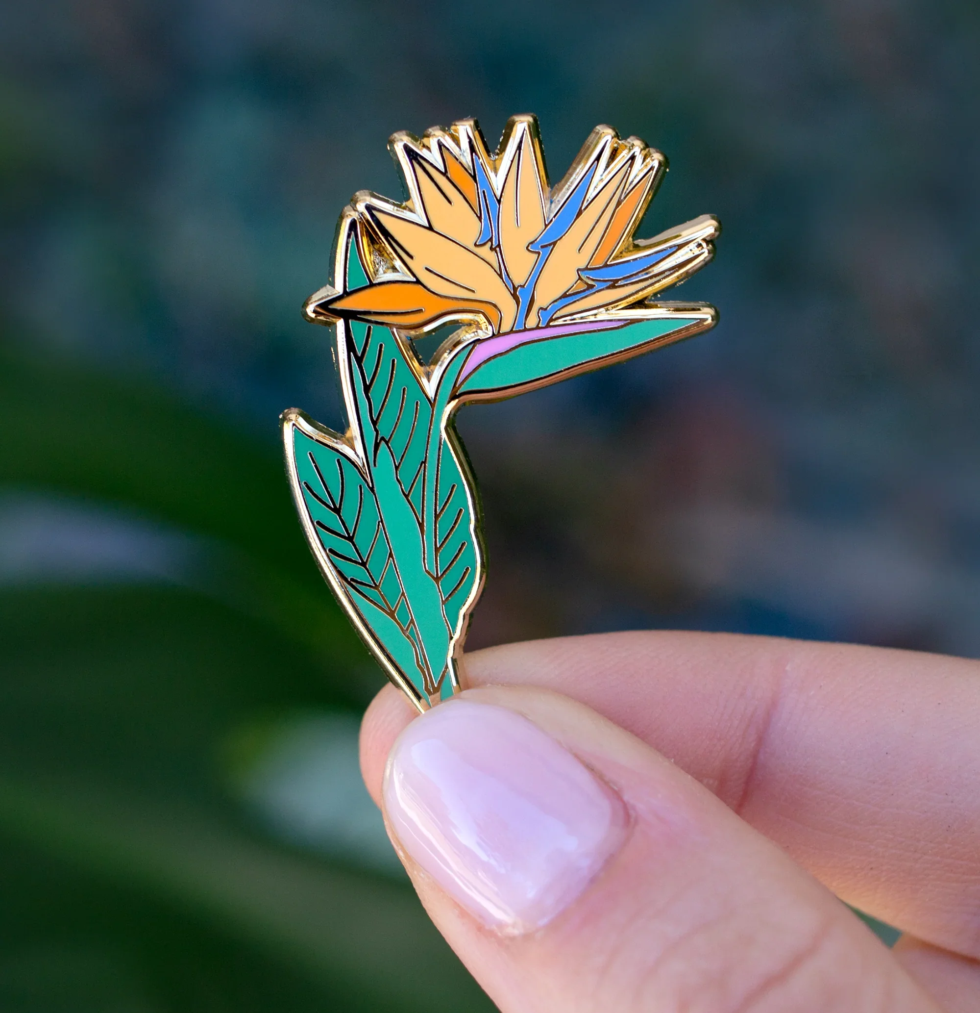 Botanical-Bright-Bird-of-Paradise-Enamel-Pin-4.webp