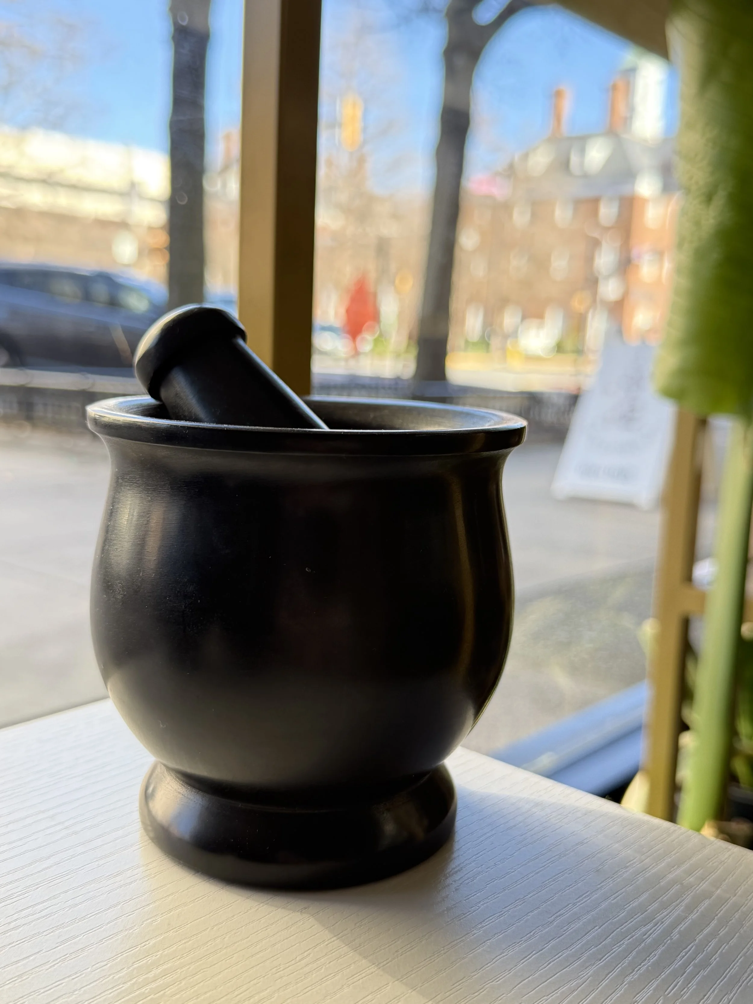 Soapstone Mortar + Pestle - 4"H, 4"W, 21/2"D