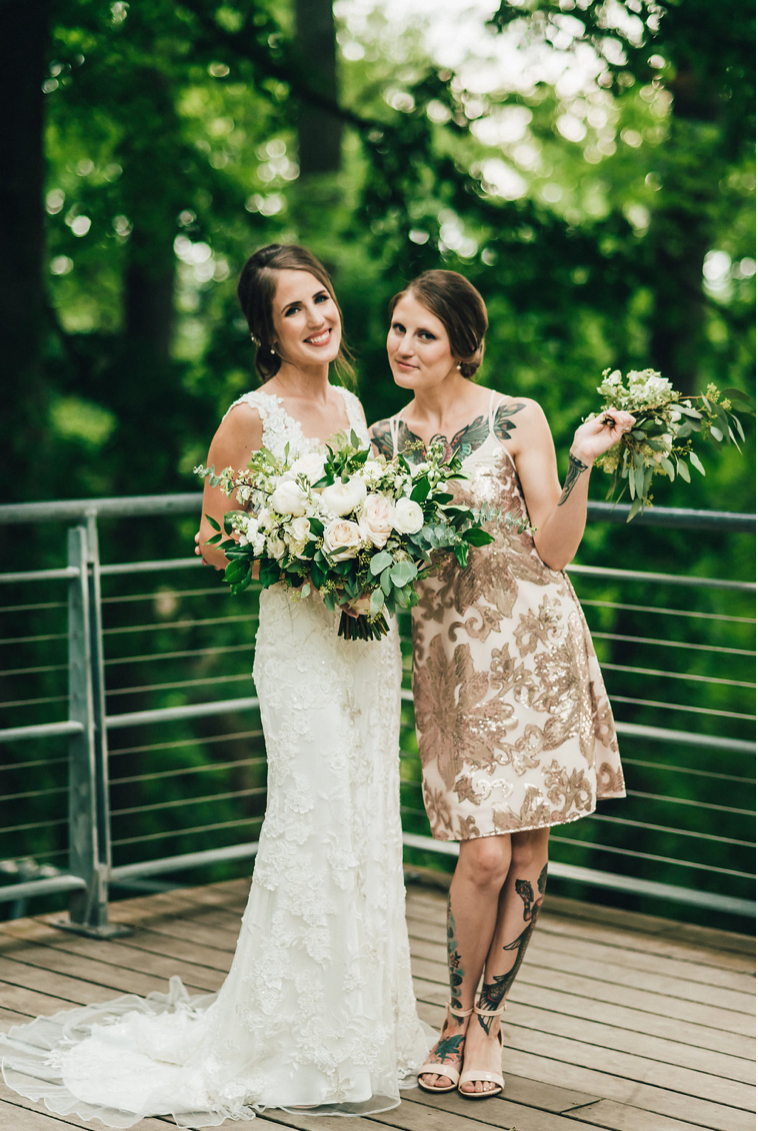 When some of your best friends get married and you end up on your own website! (yes, I made my dress)