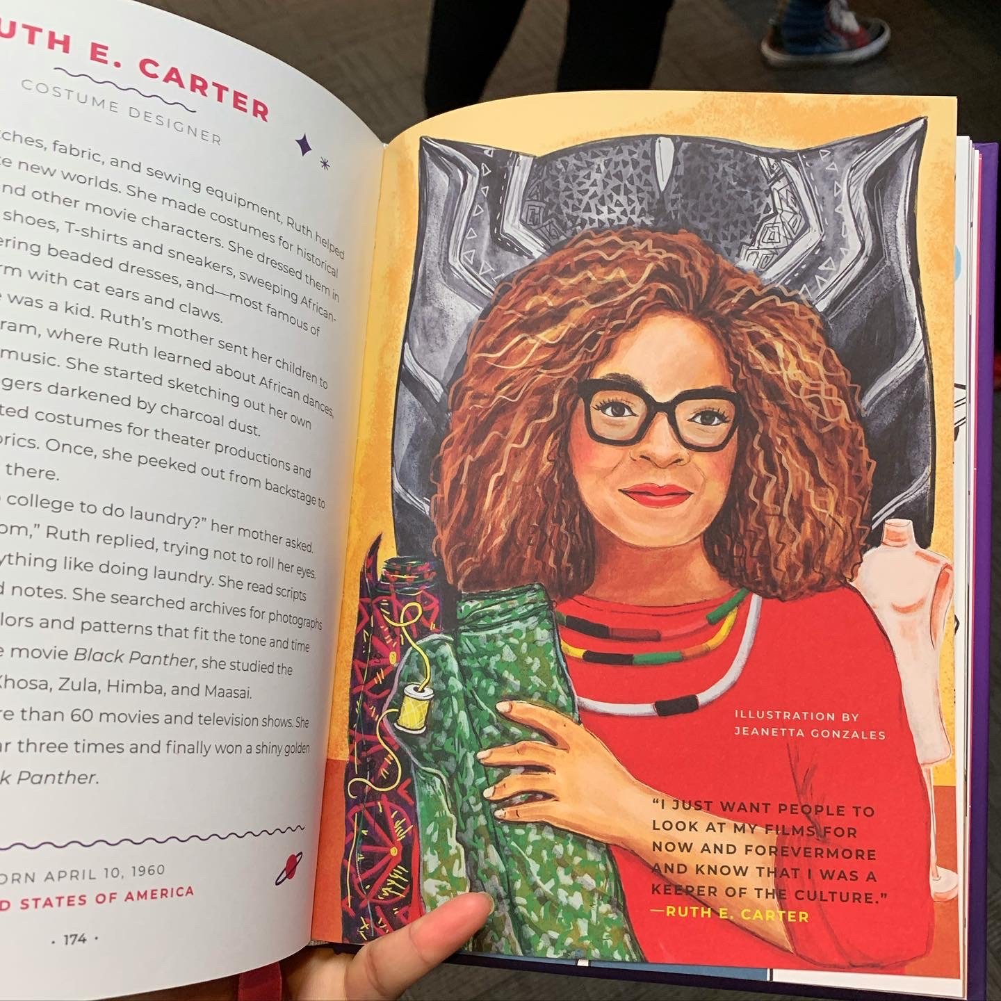  Portrait illustration of Ruth Carter I contributed to the Rebel Girls 100 Real-Life Tales of Black Girl Magic book.  