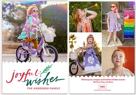 joyful wishes MPIX holiday photo card