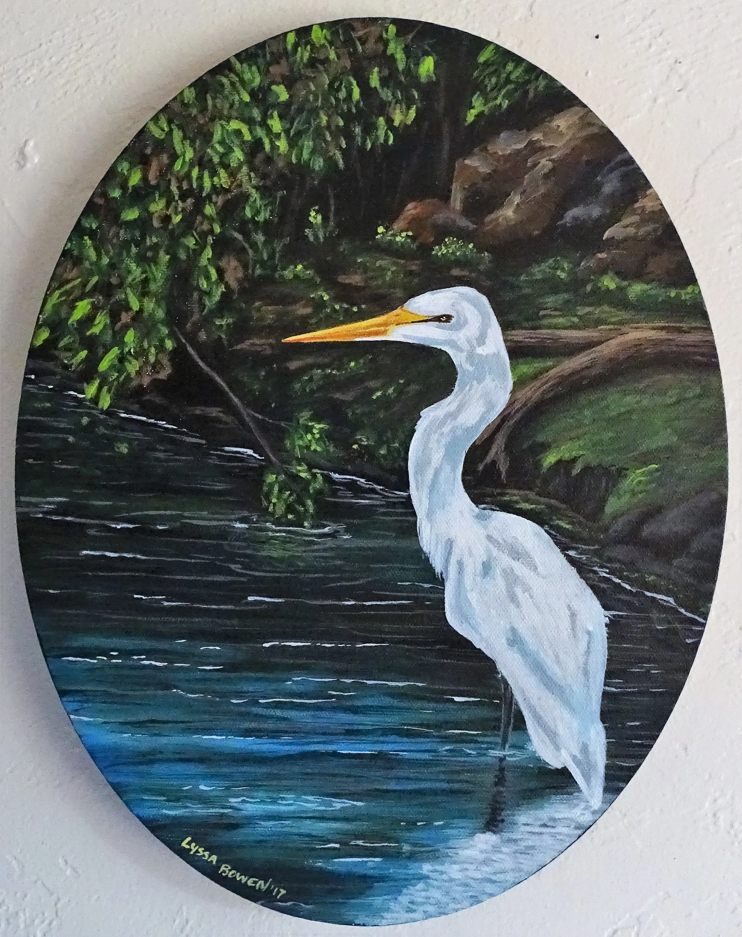 "Egret" acrylic on canvas