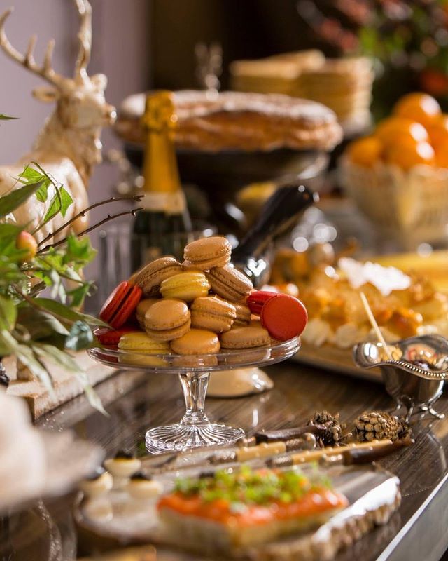 Our #FrenchHolidayTea continues today!
&bull;
Join us this Friday and Saturday to enjoy crumpets, scones, finger sandwiches and a stunning array of pastries, candies and frivolities &ndash; prepared by Chef @carrienaha and Chef @craigharzewski. With 