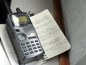 Handheld control system with commands notebook