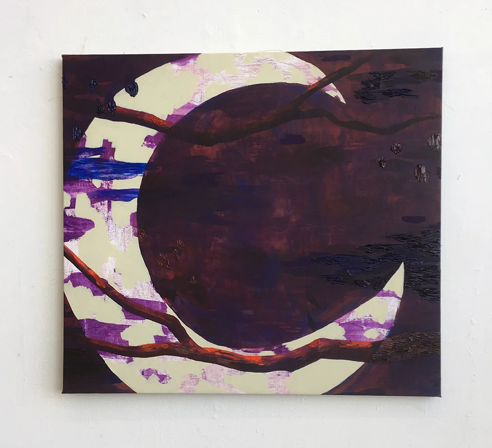 Your Moon, acrylic and oil on linen, 33 by 31 inches, 2017