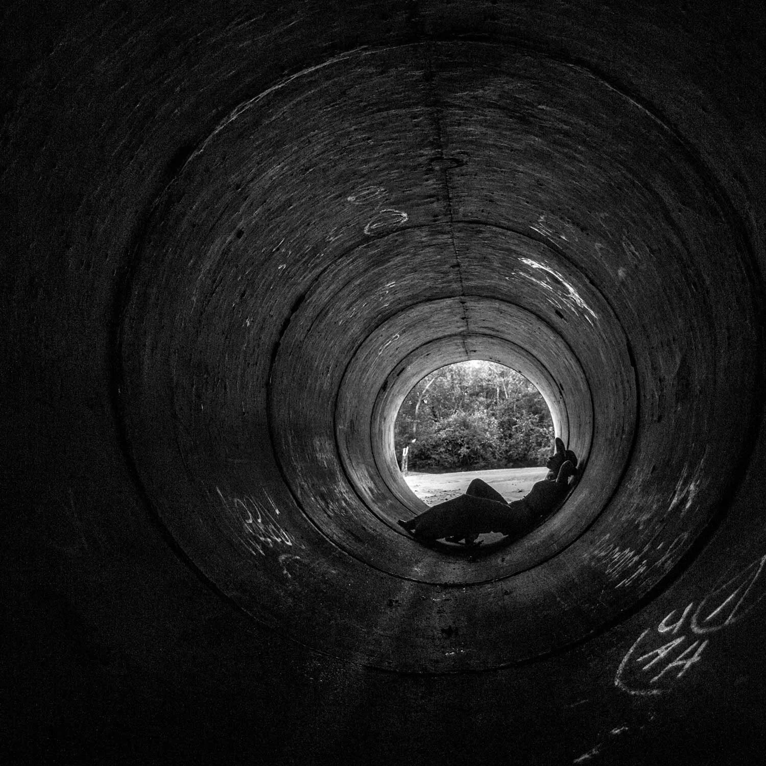 monica in a tunnel