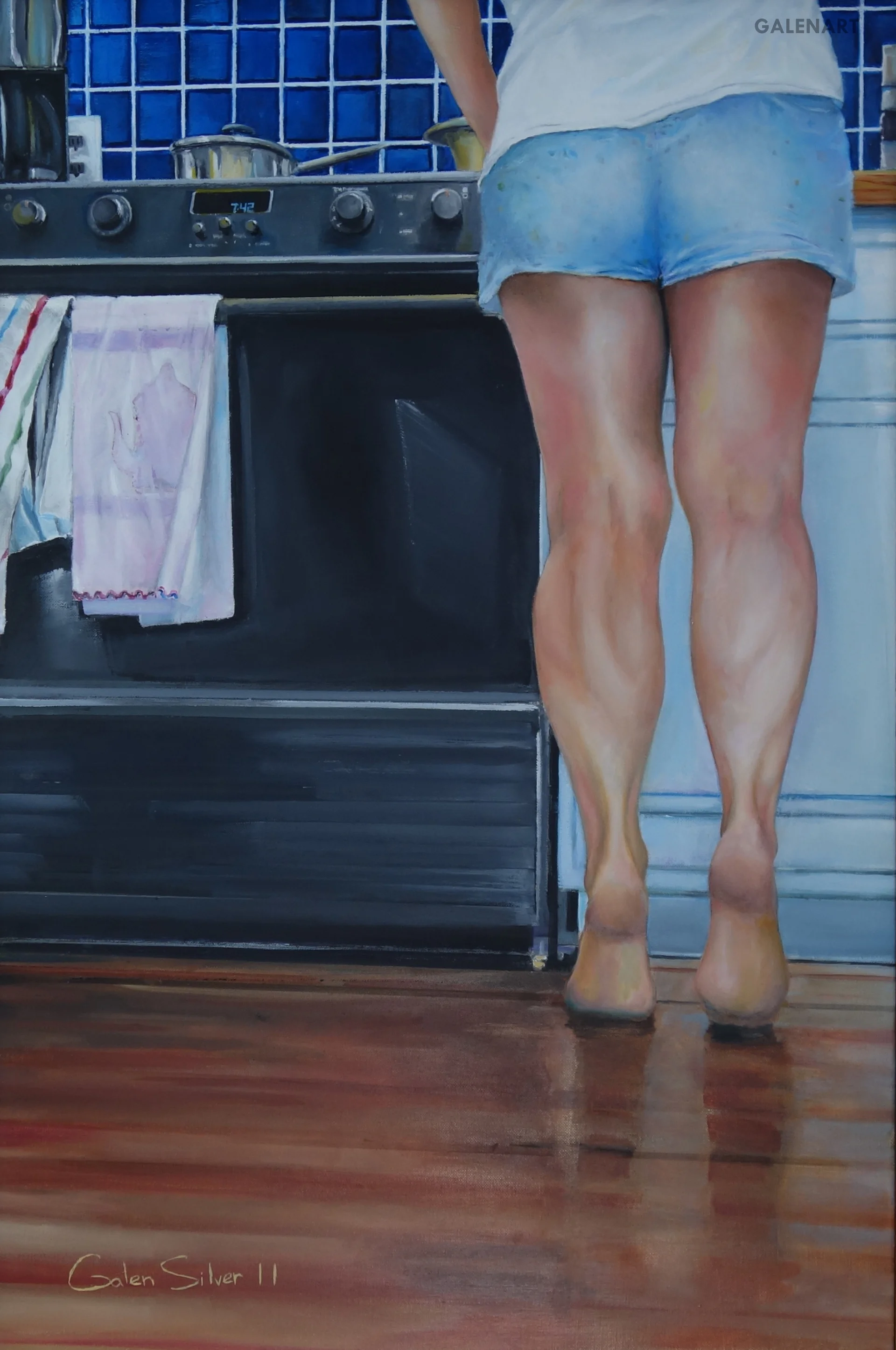 Woman Reaching for Object