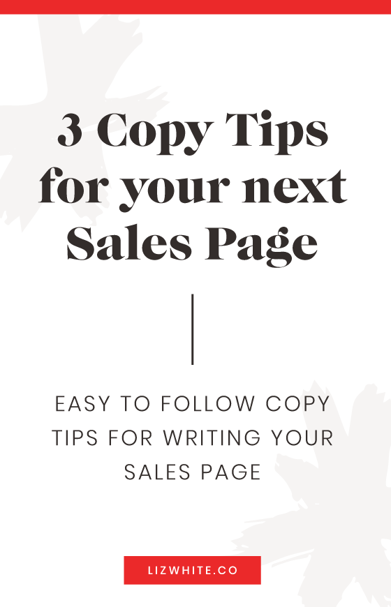 Top 3 copywriting tips for writing your next sales page.