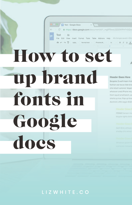 Did you know that you can customize your google docs with your brand fonts? It's super easy to make your own fonts the default selection in Google, saving you time every time to create a new Google doc.