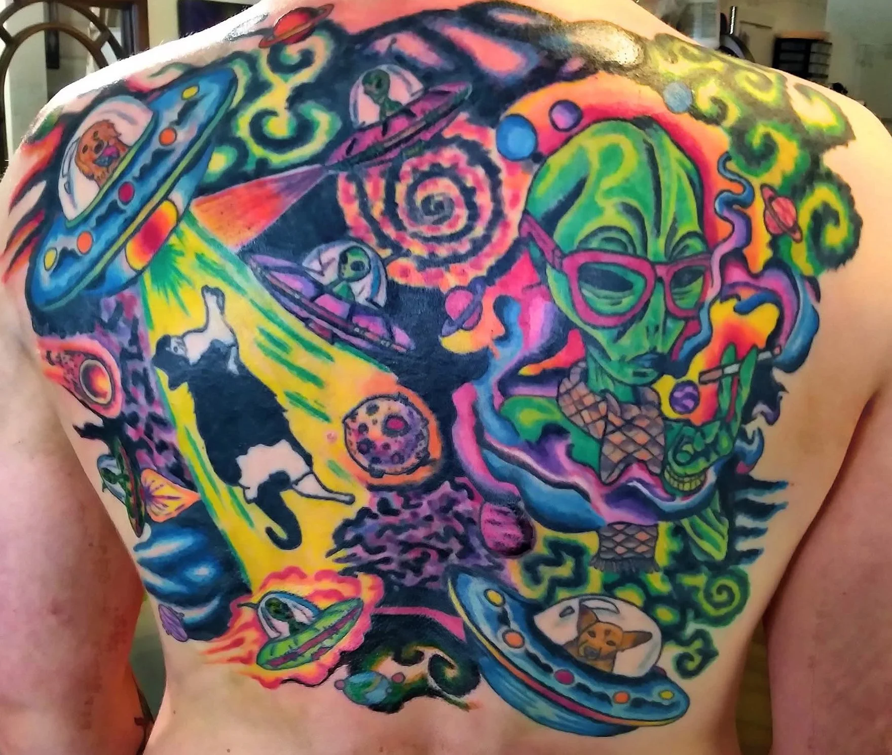 SkotWeston_Tattoo_Spokane_Washington_Parlor_Color_BackPiece_Alien_cat.jpg