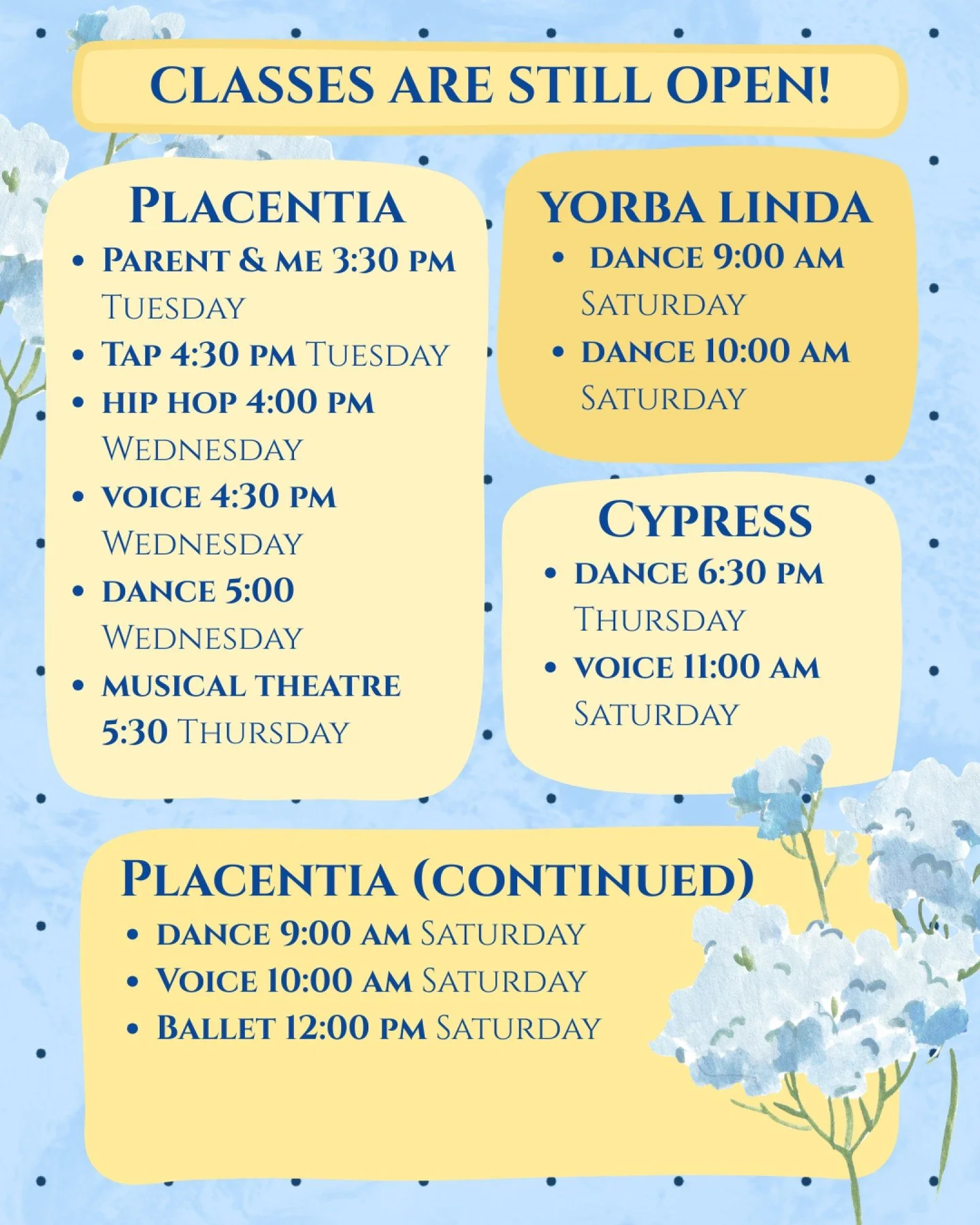 Classes are still open for registration 🤩💫⭐️ We have so many classes to offer here at No Limits Creative Arts at 7 different locations! Find one near you! 
*
*
*
*
*
#BreakingBarriers #NeurodiversityMatters #BuildingInclusiveCommunities #specialnee