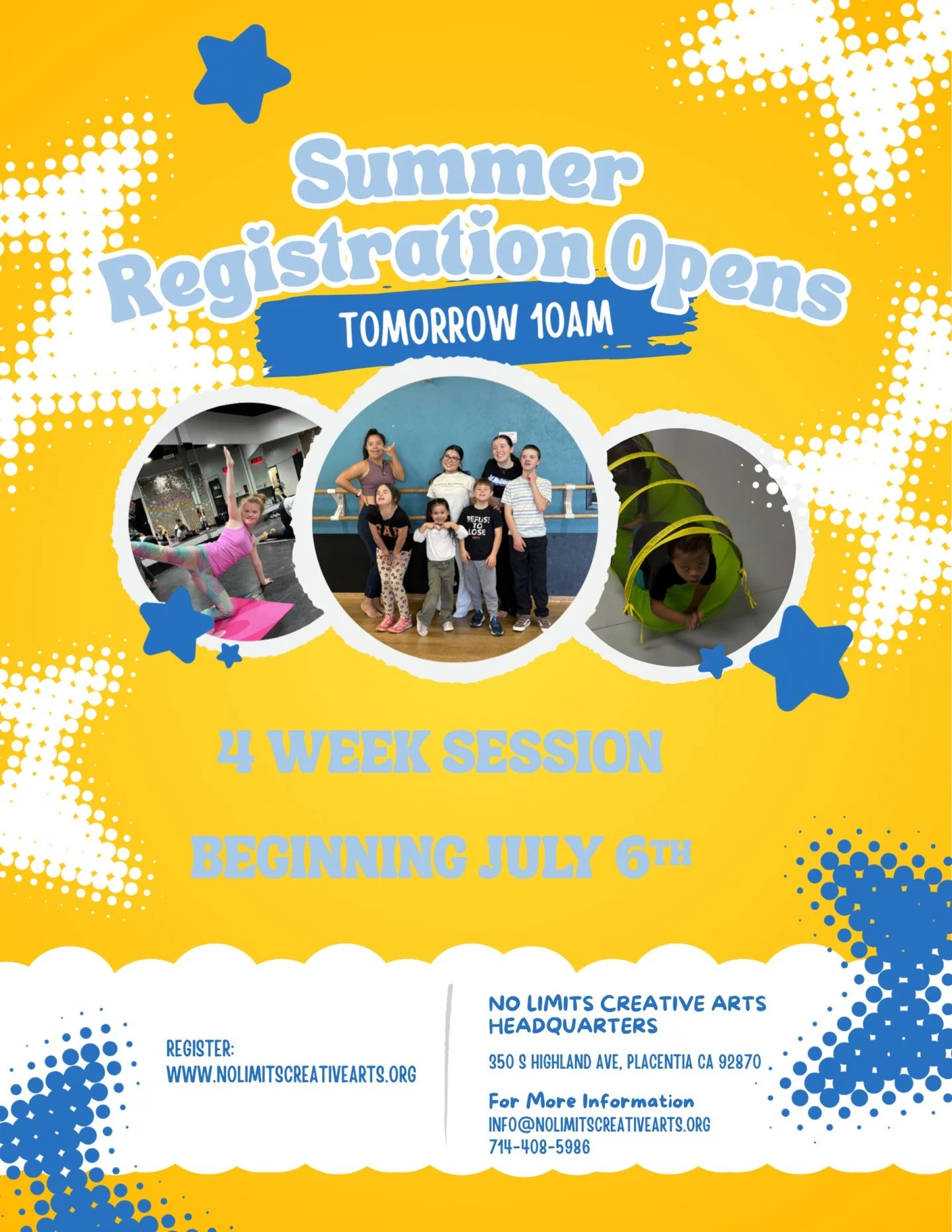 Summer Registration Opens Tomorrow at 10am! Lots of different classes to choose from. 
*
*
*
*
*
#BreakingBarriers #NeurodiversityMatters #BuildingInclusiveCommunities #specialneedsdance #specialneedsmusicaltheater #speicalneedsyoga #speicalneedshiph