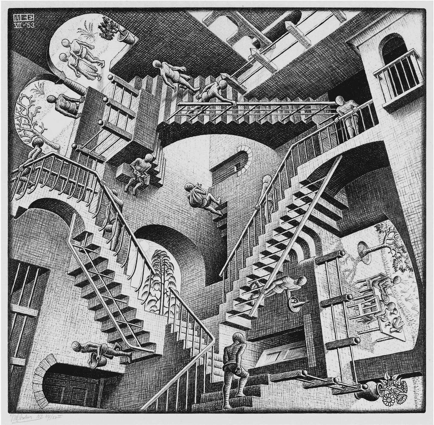 Caption: M.C. Escher’s work  Relativity