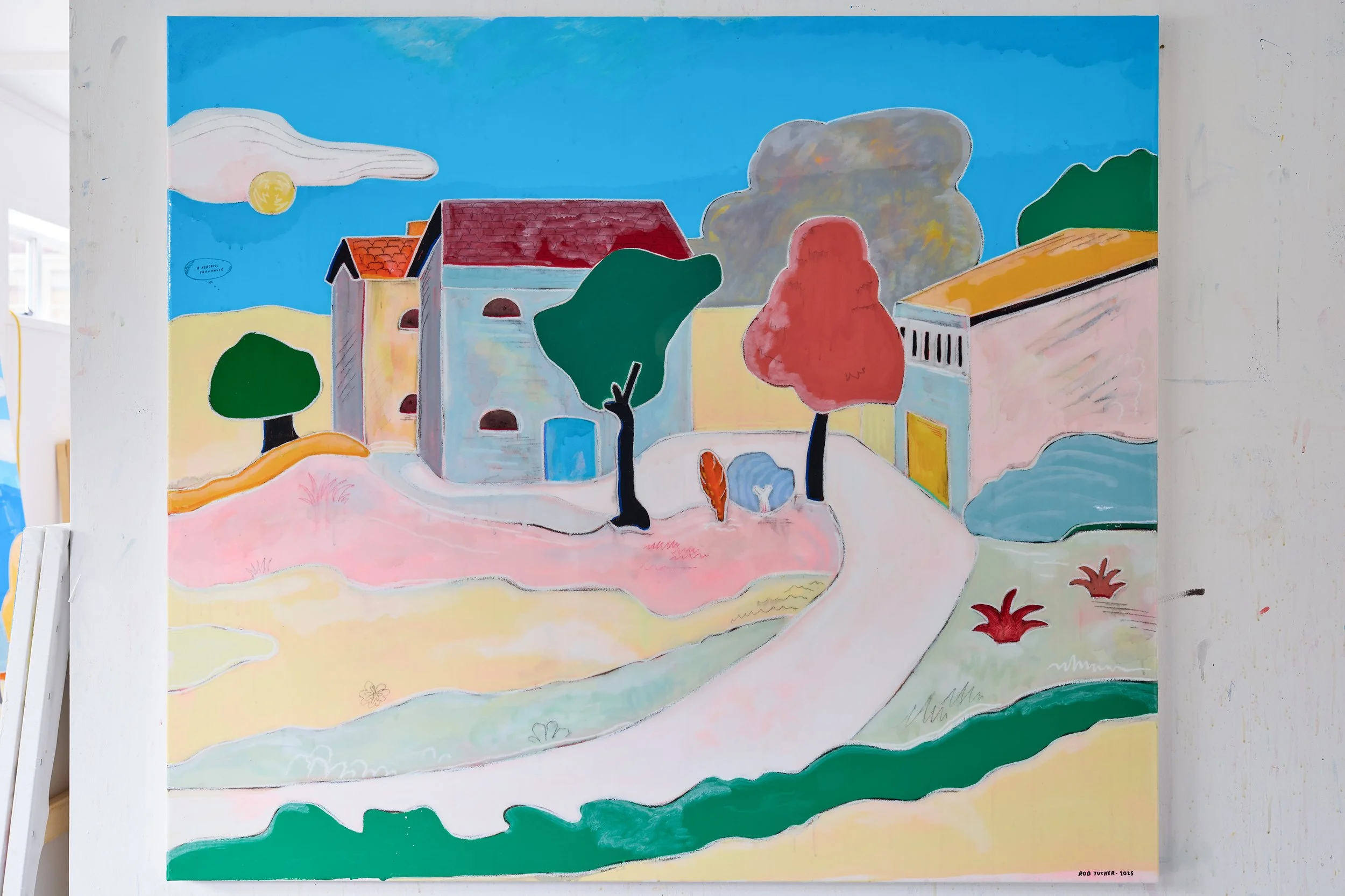 A tranquil farmhouse on the hill. 160x140cm.jpg