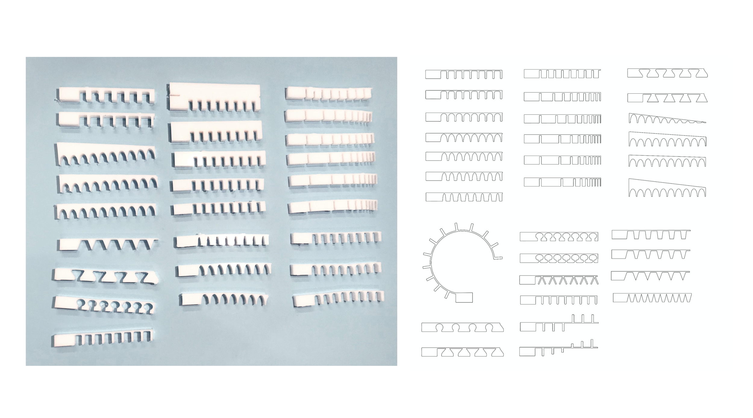 HDPE beams were milled with a CNC and mounted for testing systematically with weights in order to determine flexural stiffness.