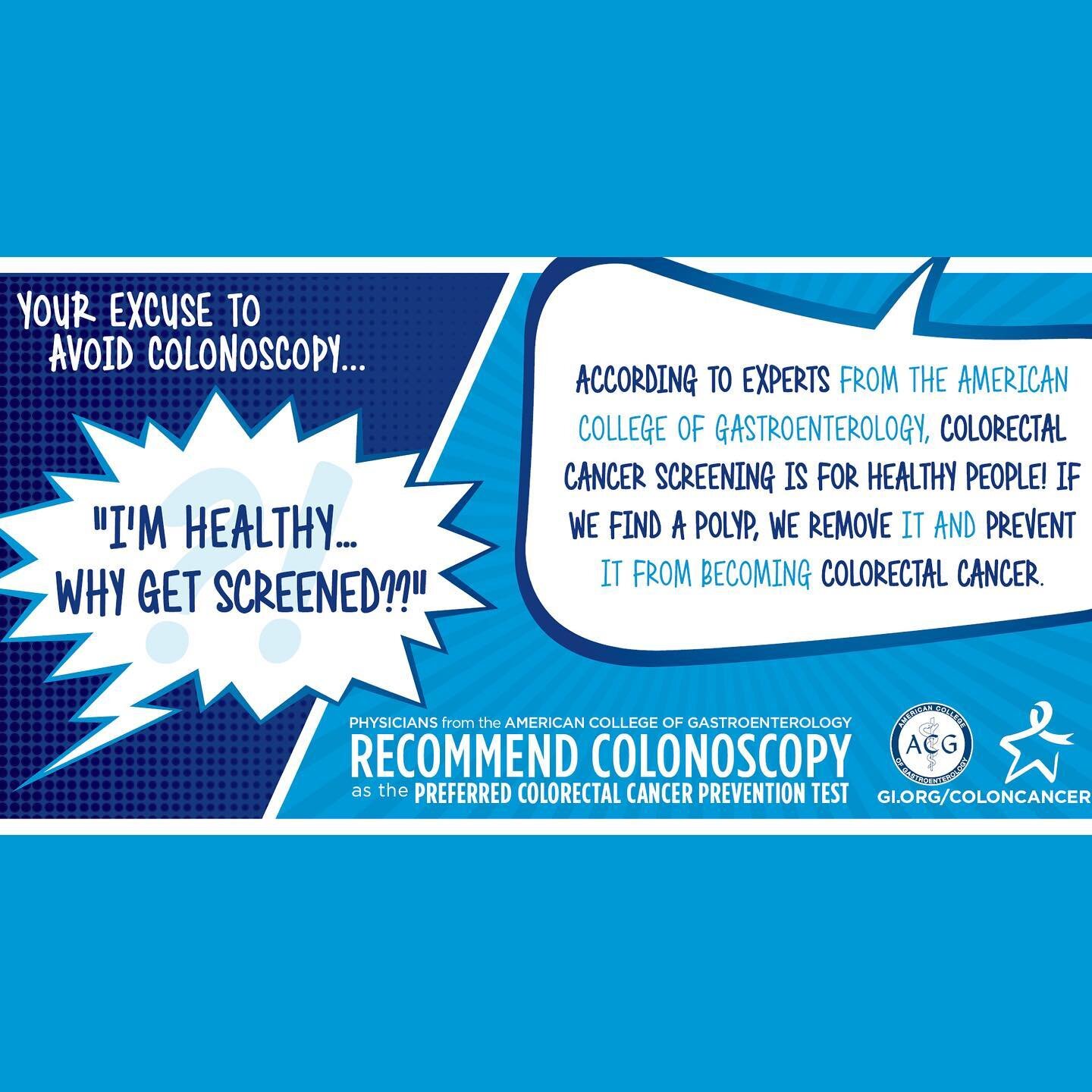 👍🏾Healthy? Feel good? So Why get screened for #ColonCancer?
🤔Because #Polyps (pre-cancerous) and the majority of Early stage colon cancers present with NO symptoms !
💥
BUT! The good news is that polyps can be removed at the same colonoscopy they 