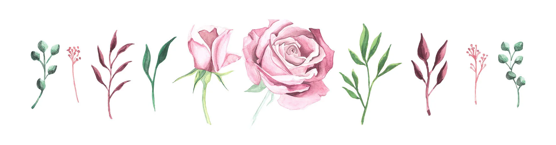 Individual watercolor assets