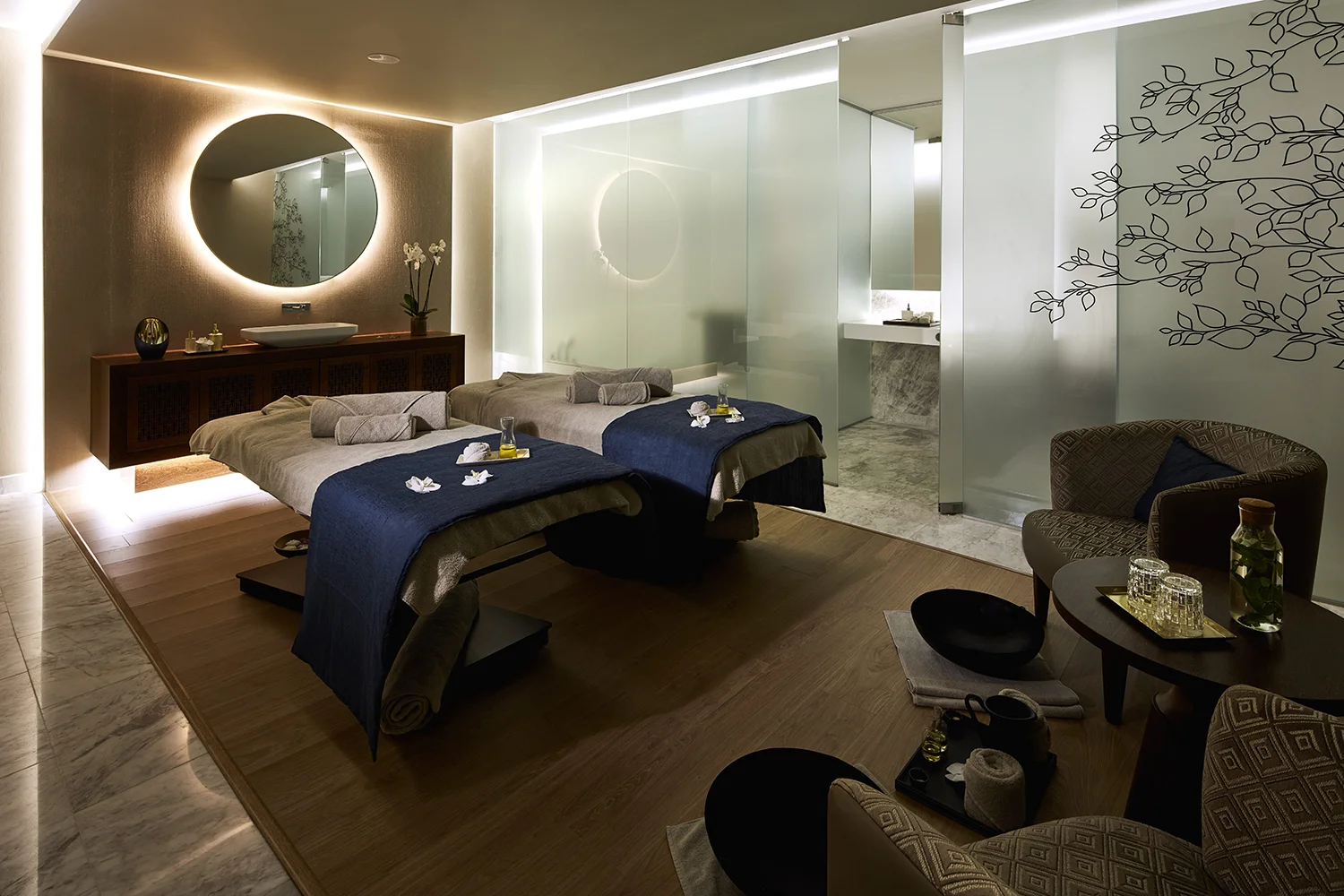 Couples' suite at the Tivoli Spa in Lisbon.