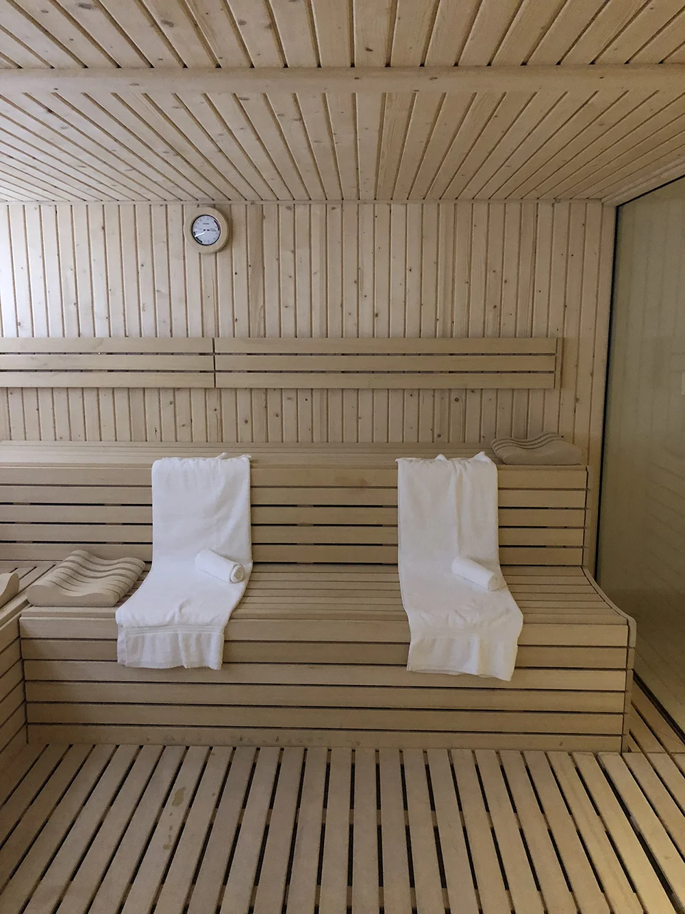 The dry sauna.