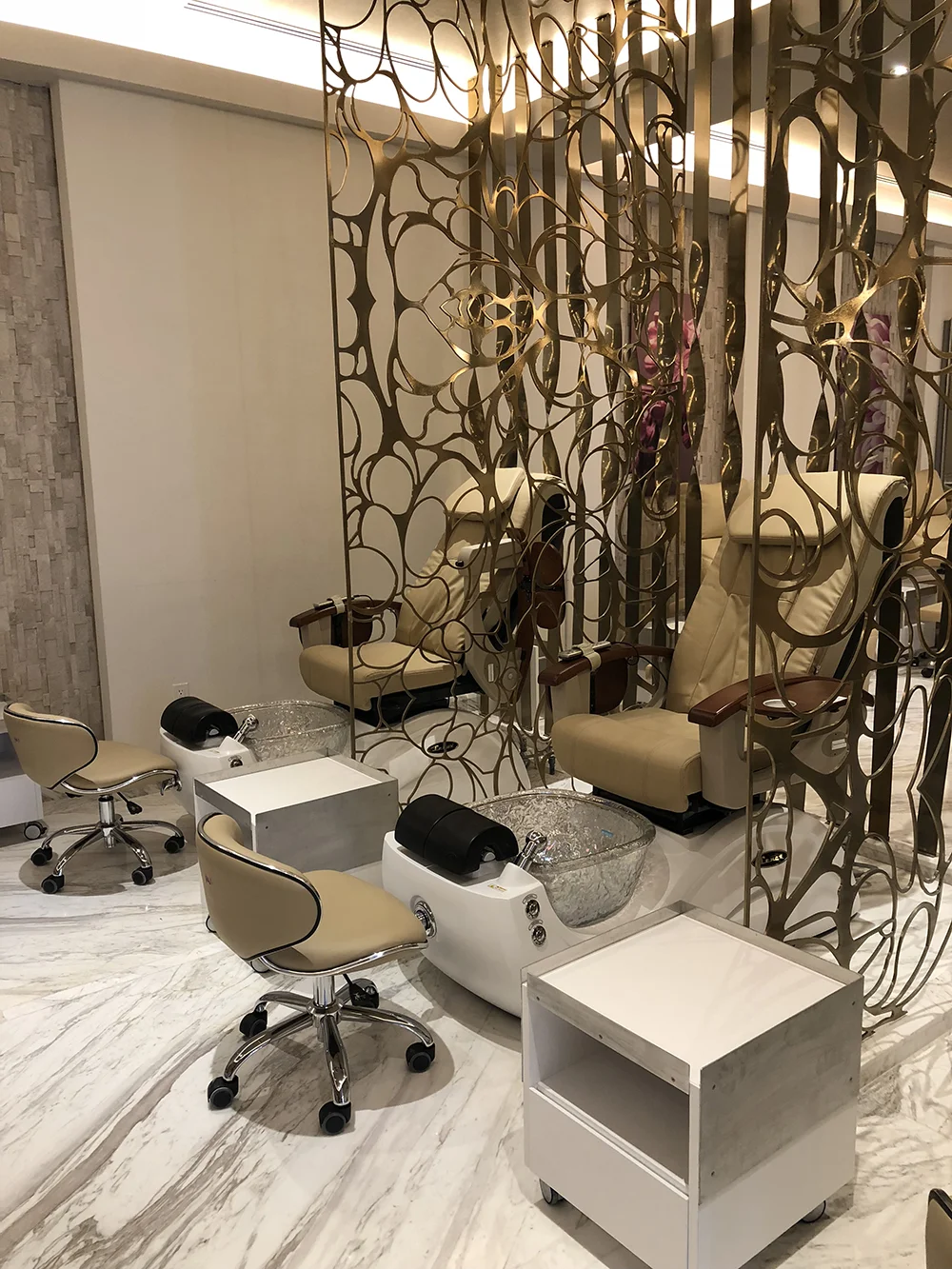 The spa also has a full-service beauty salon.