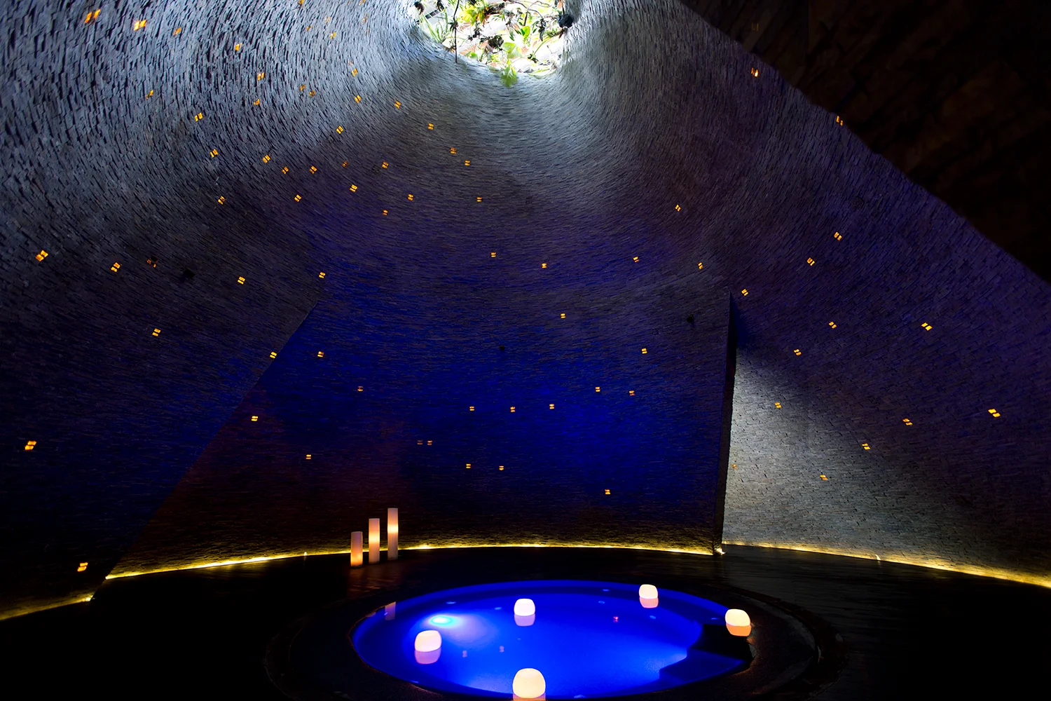 The Cenote Spa in Grand Hyatt Playa del Carmen embraces the natural healing pools found around the Mayan Rivera