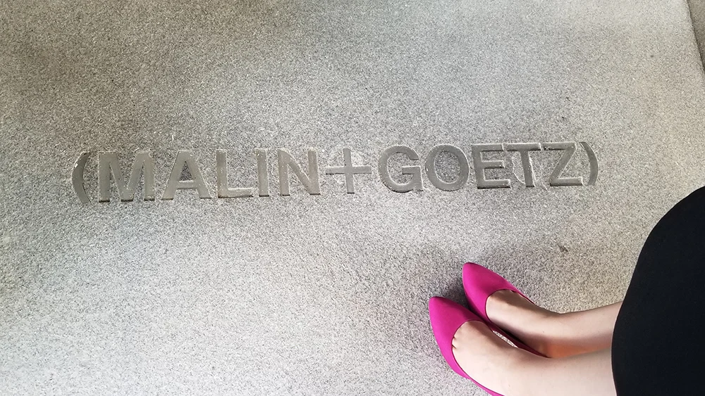 The entrance to Malin & Goetz in Century City, CA.