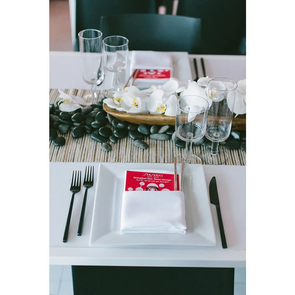 Guests enjoyed delicious bento box dinners and sake martinis at the Shiseido Ultimune launch party.