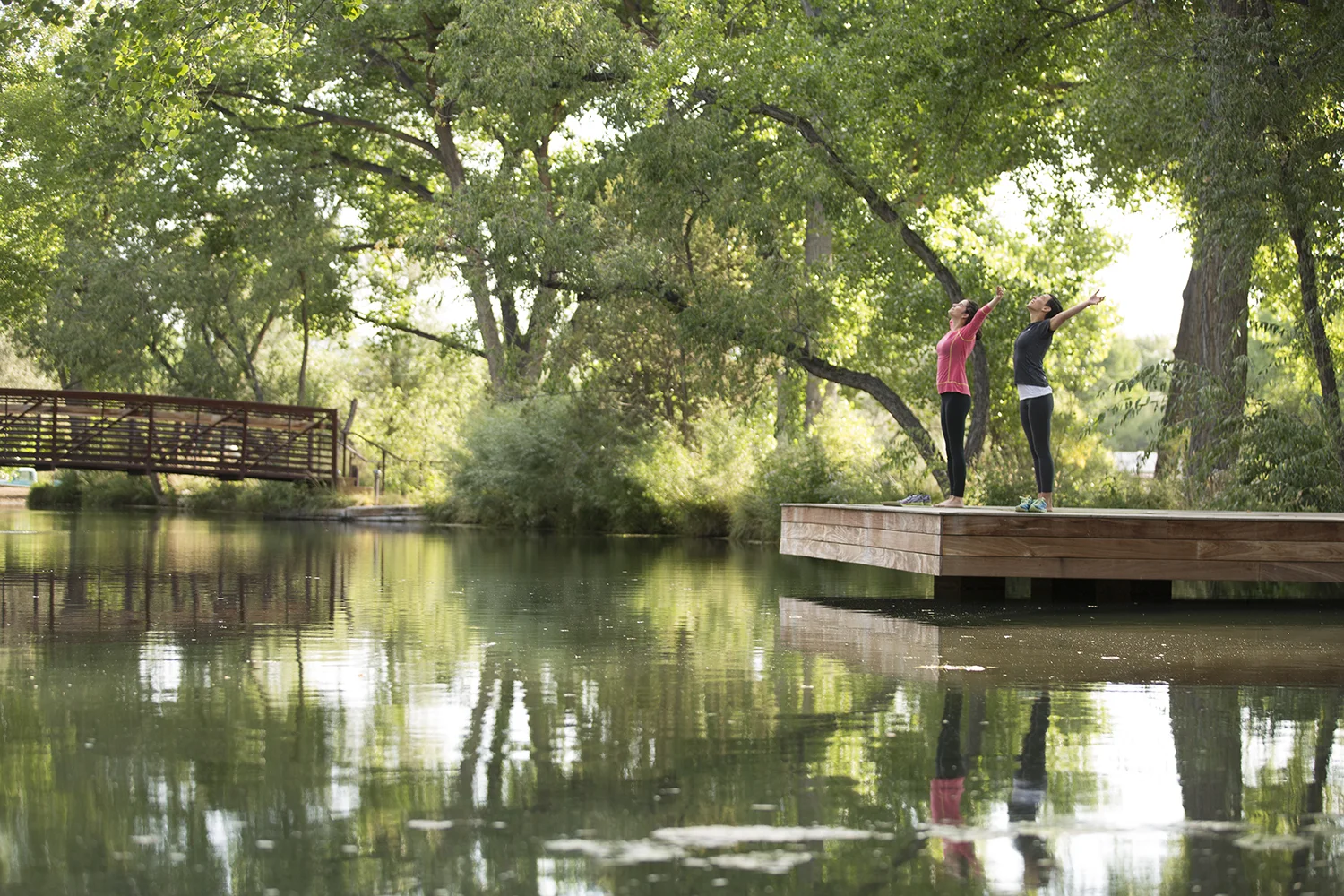 Enjoy yoga classes in a serene setting. 