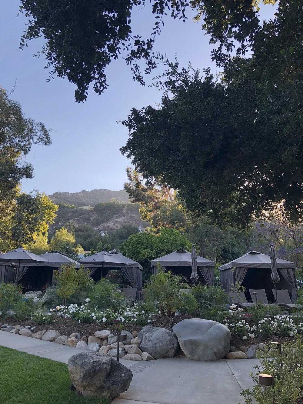 Luxurious cabanas in the Secret Garden are also available for daily rental.