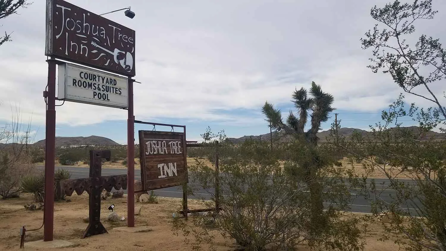 Famous country rock musician Gram Parsons spent his last hours at the Joshua Tree Inn.