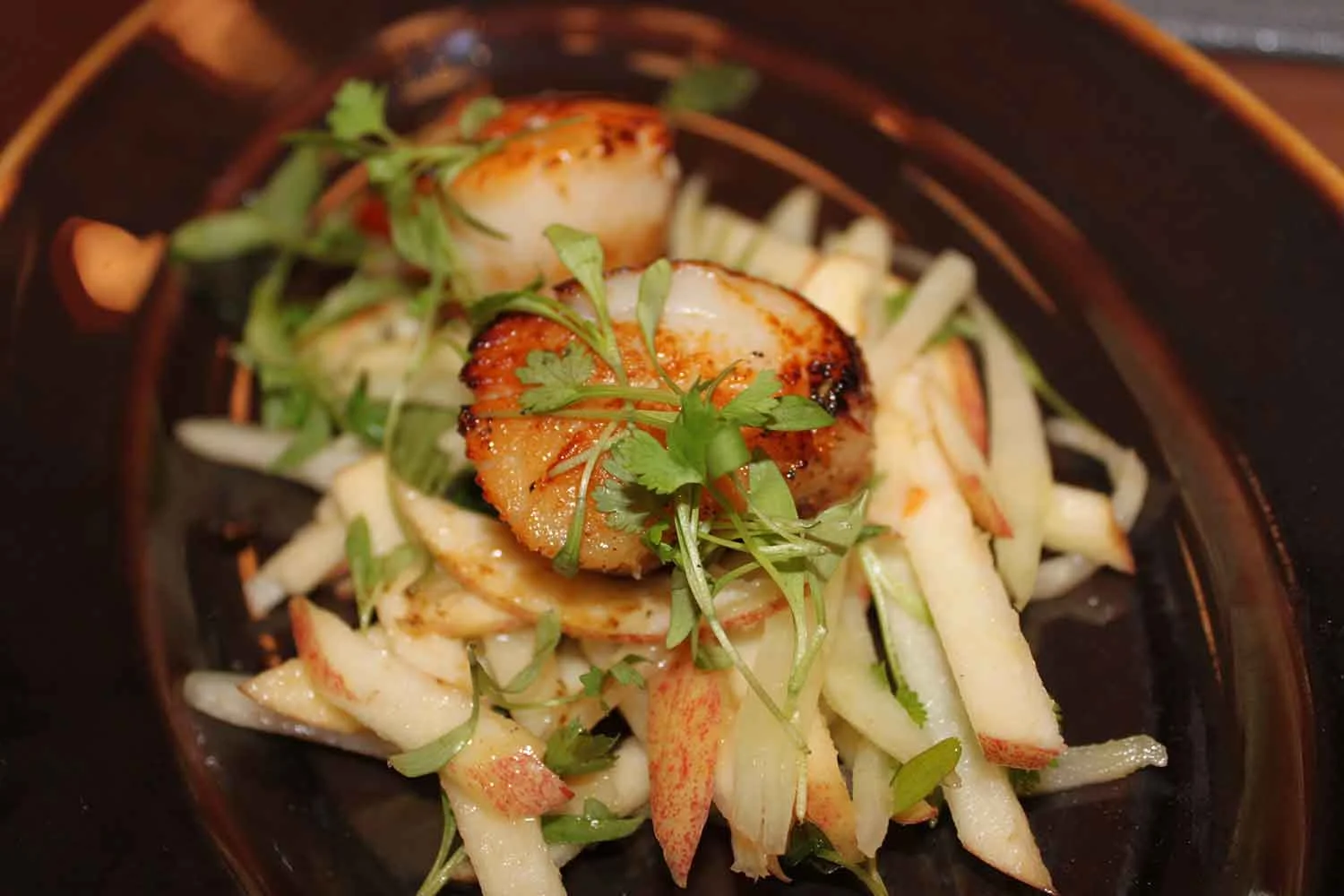 The Scallops and Papaya Salad.
