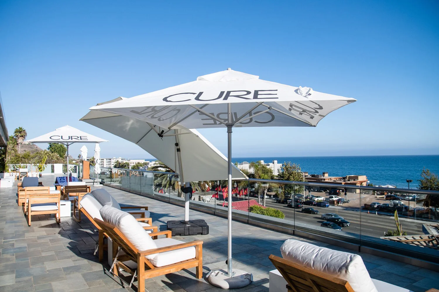 CURE is located directly across the street from Nobu Restaurant along Pacific Coast Highway in Malibu, California.