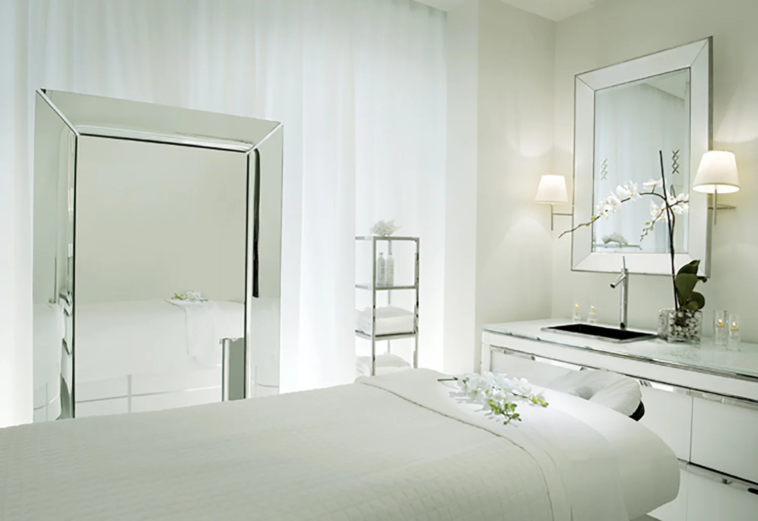 One of the spa's skincare treatment rooms.