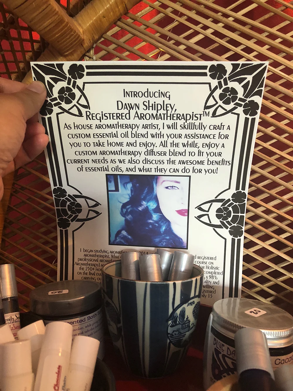 Dawn Shipley is the spa's registered aromatherapist, and she also has a line botanical skin care and wellness products that are sold in the retail area.