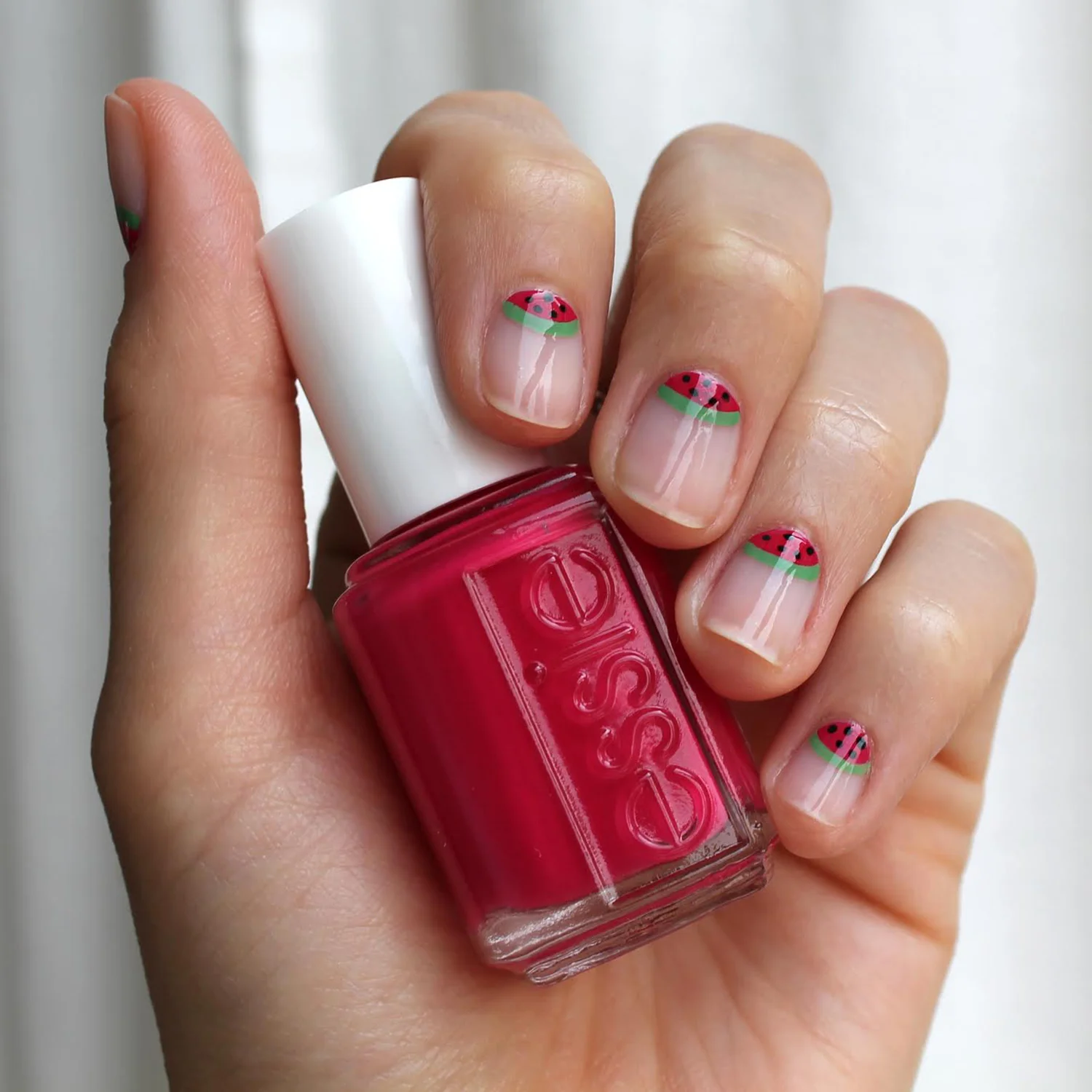 Recreate this gorgeous watermelon mani courtesy of essie in four simple steps.