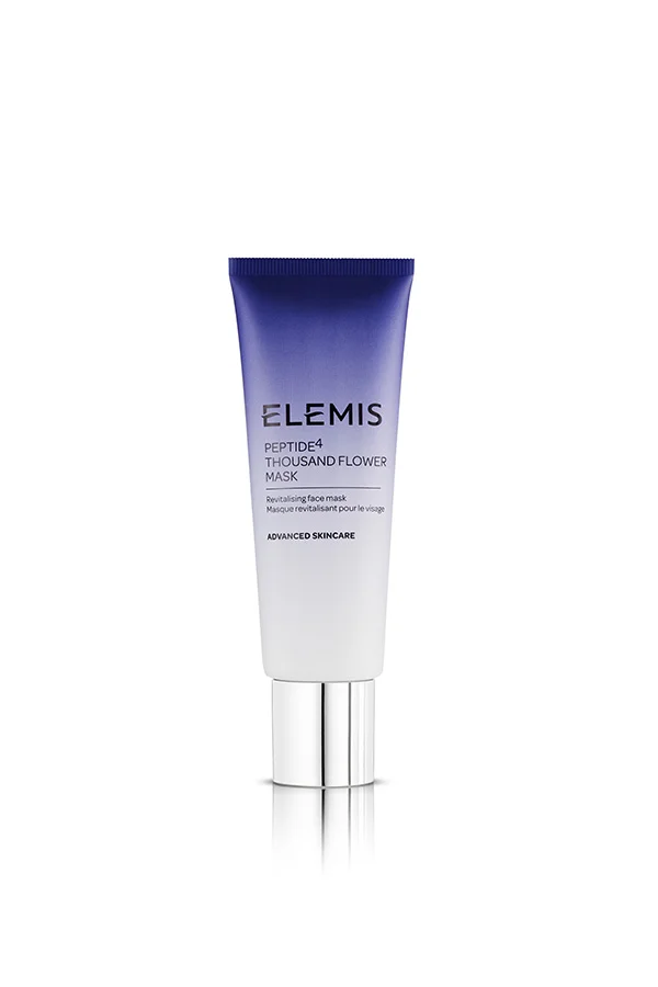 The Elemis Peptide4 Thousand Flower Facial Mask ($45) instantly restores radiance.