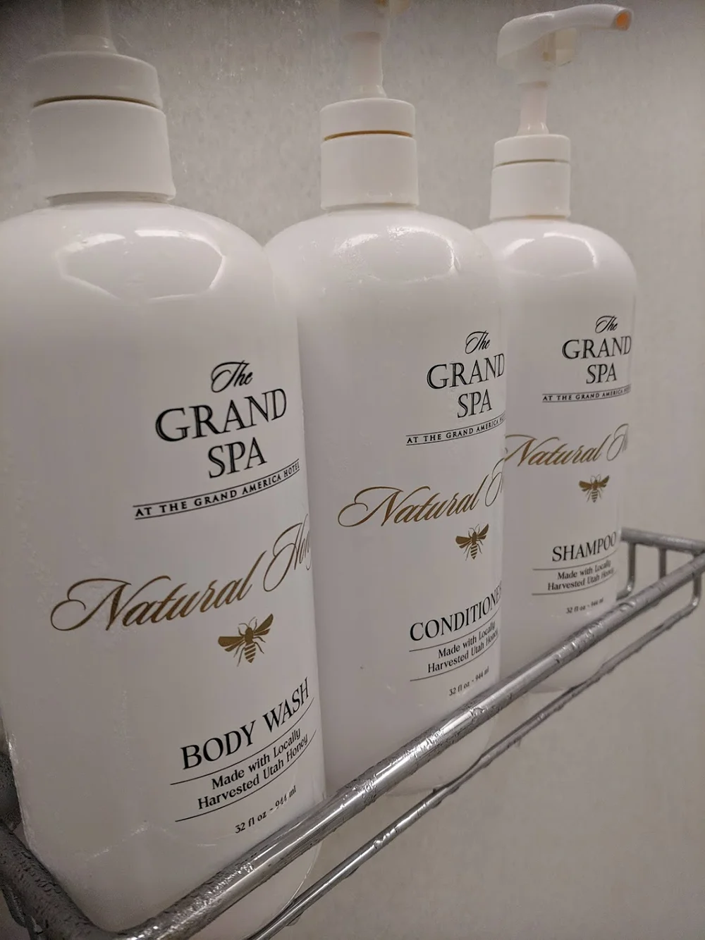 The Spa at The Grand’s custom shower selection smells of sweet honey.