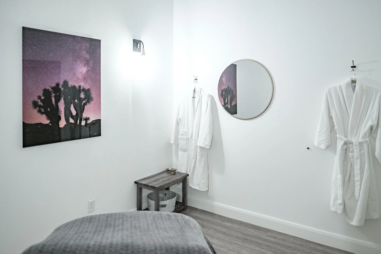One of the stylishly appointed treatment rooms.