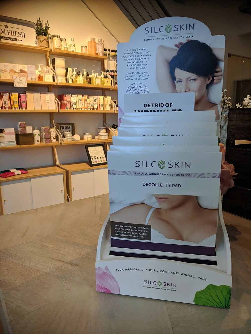 Silc Skin is available in the retail lobby along with many other brands including FarmHouse Fresh, DoTerra, Image Skin Care, M’lis, and more.