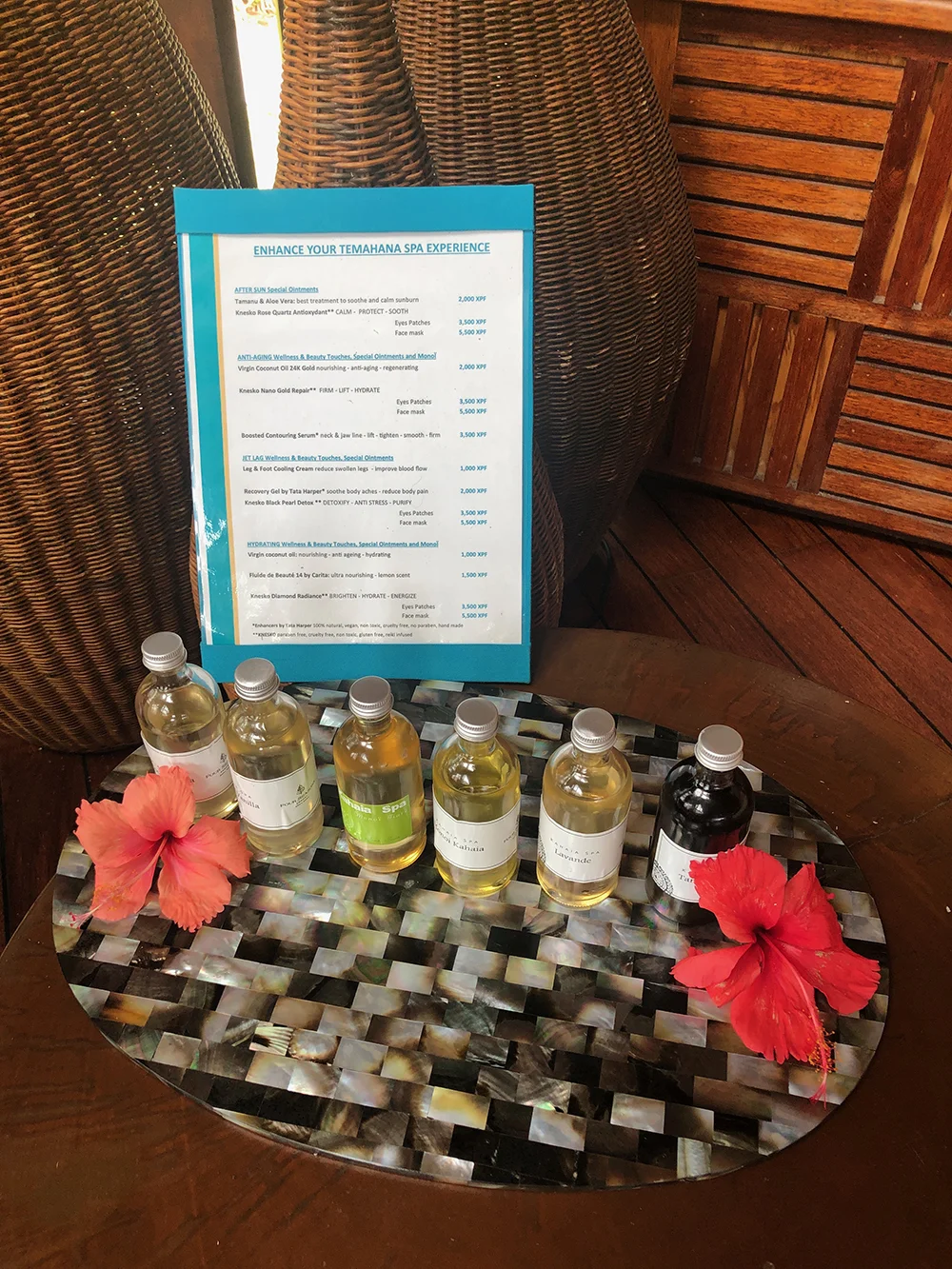 We were offered a selection of oils to choose from to be used in our treatment.