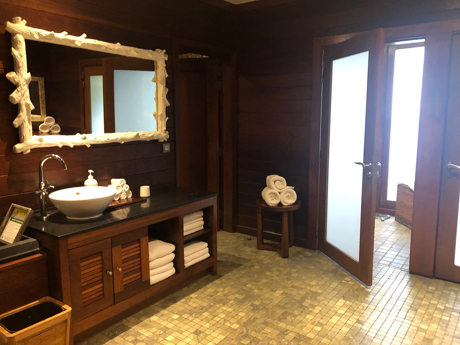 The spacious and well-appointed women’s changing room.