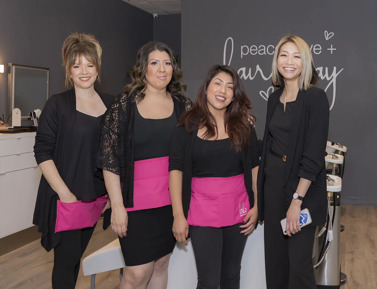 Blo Arcadia owner Helen Lin (far right) with members of her team.