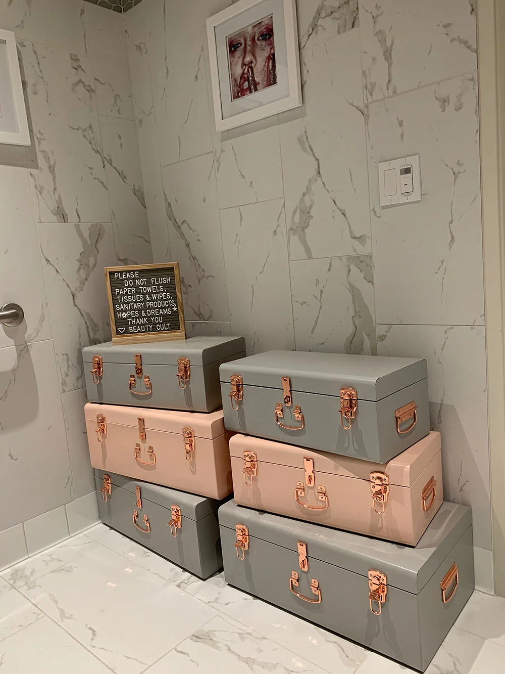 Beauty Cult’s super cute bathroom.