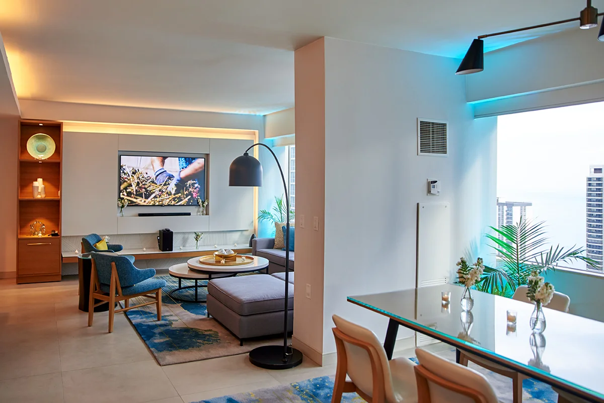Spanning over 1,700 square-feet, the five-room Vitality Suite is a serene and stylish sanctuary.