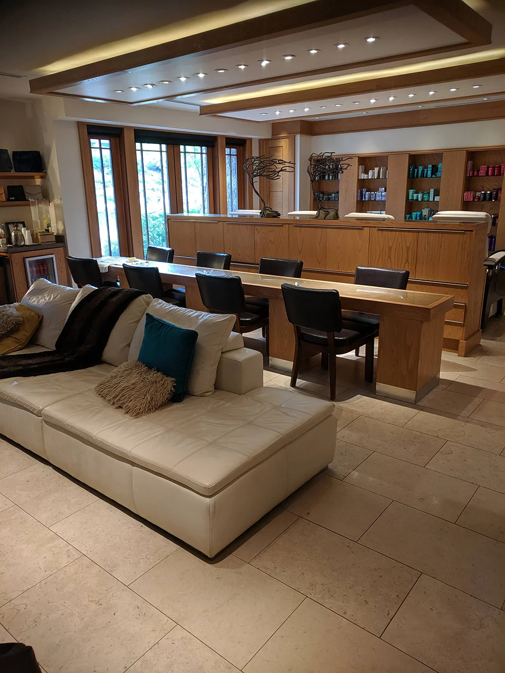 The spa’s salon offers the works: manicures, pedicures, and hair services.