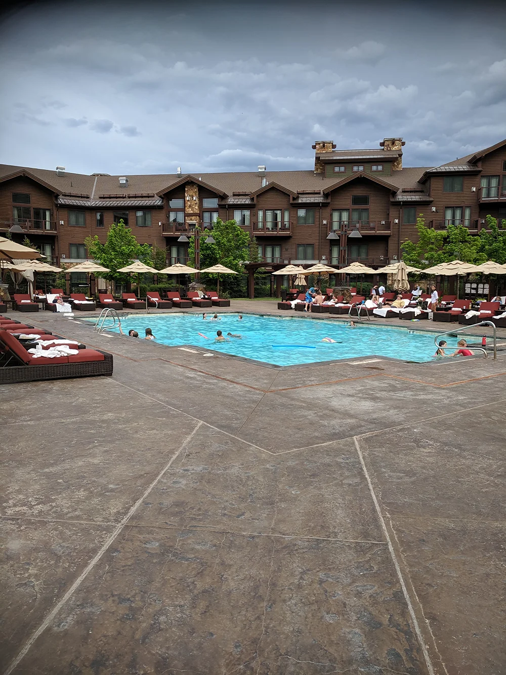 The outdoor pool is the perfect place to relax, soak up some rays, and breathe in the fresh mountain air.