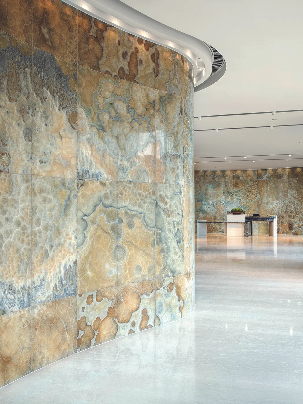 The hotel’s reception area.