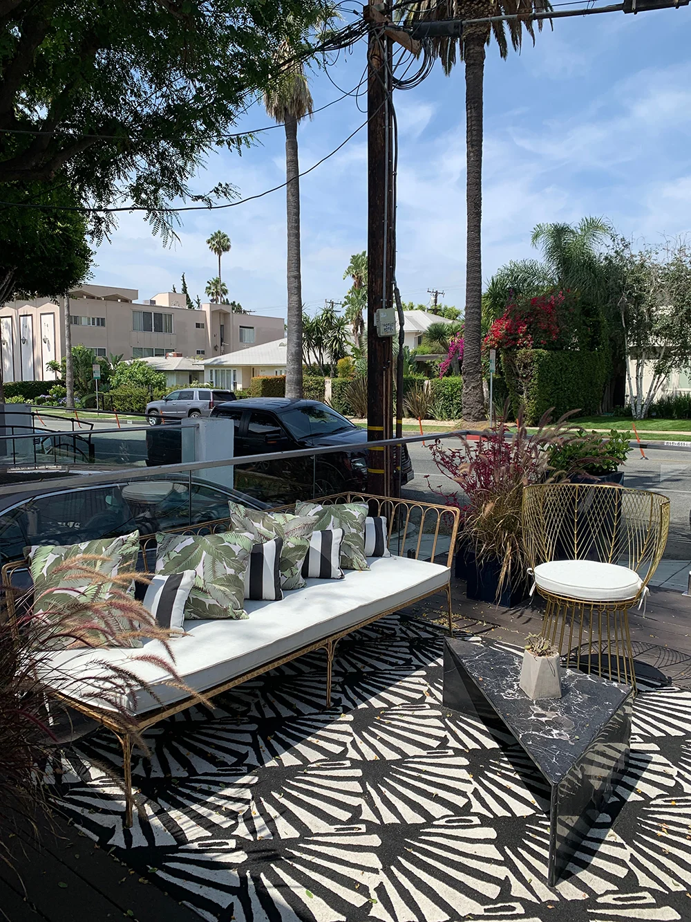 The relaxing outdoor patio area.