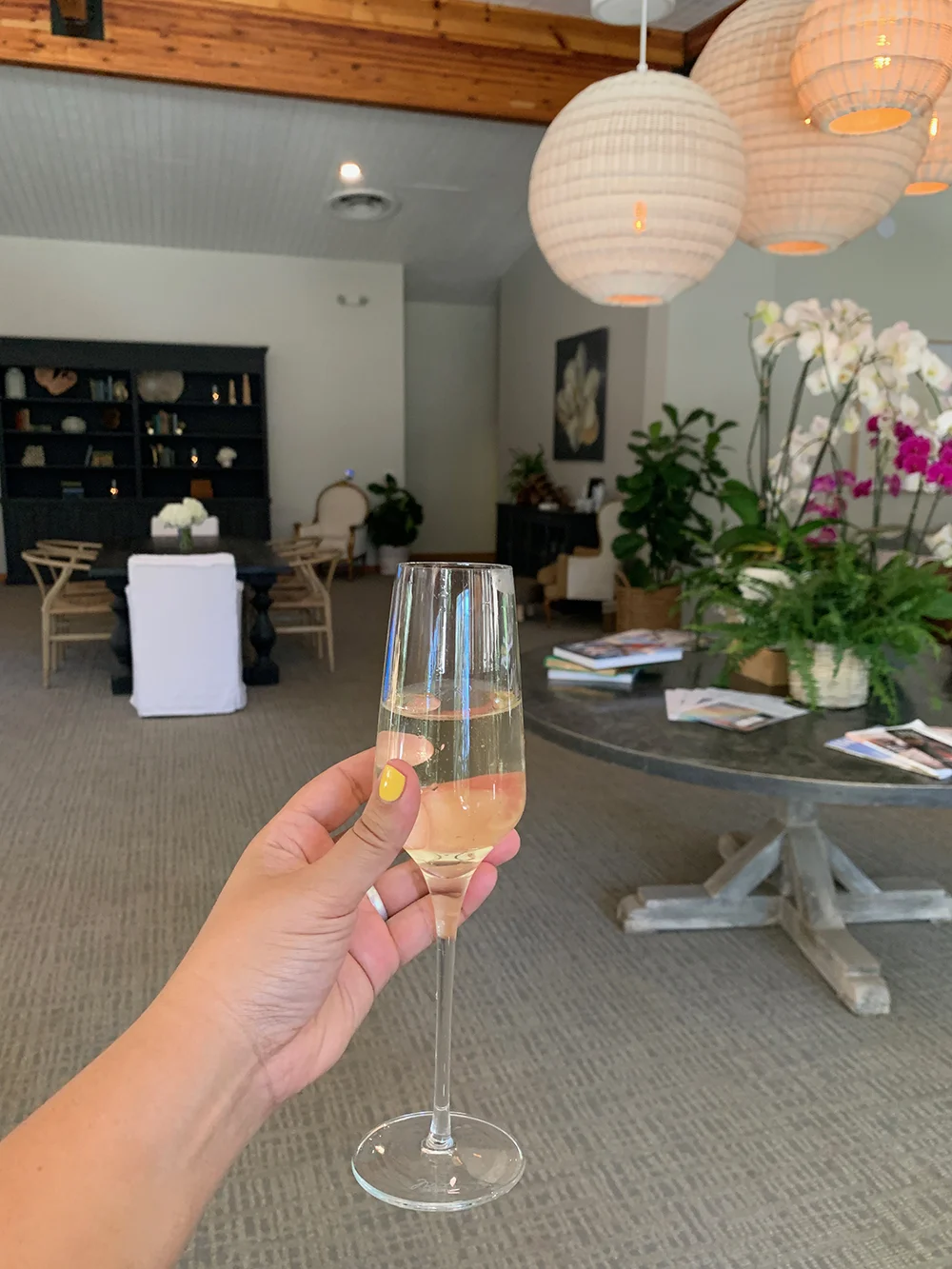 I enjoyed a glass of complimentary champagne prior to my treatments.